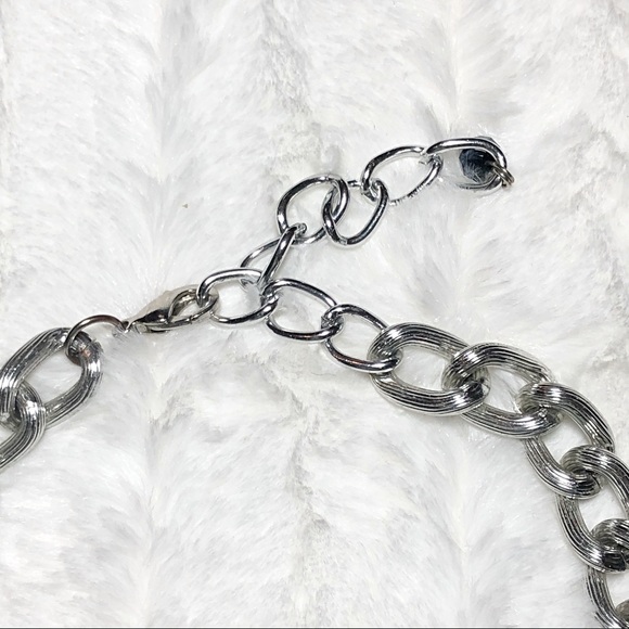 Chunky Turquoise & Silver Statement Necklace - Picture 8 of 8